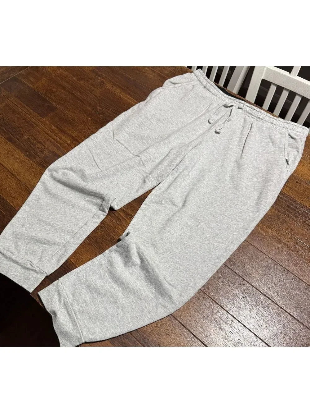 Eddie Bauer Mens Lounge Sweatpants L Heather Gray Cotton Blend Drawstring Soft